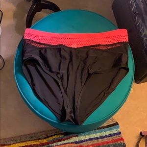 Forever 21 Neon Orange and Black Bikini Bottoms